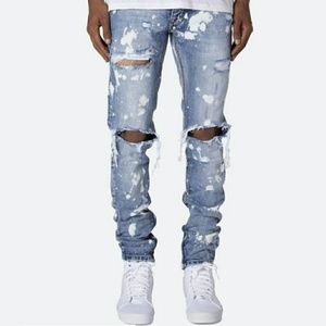 Mnml paint splash distressed jeans
